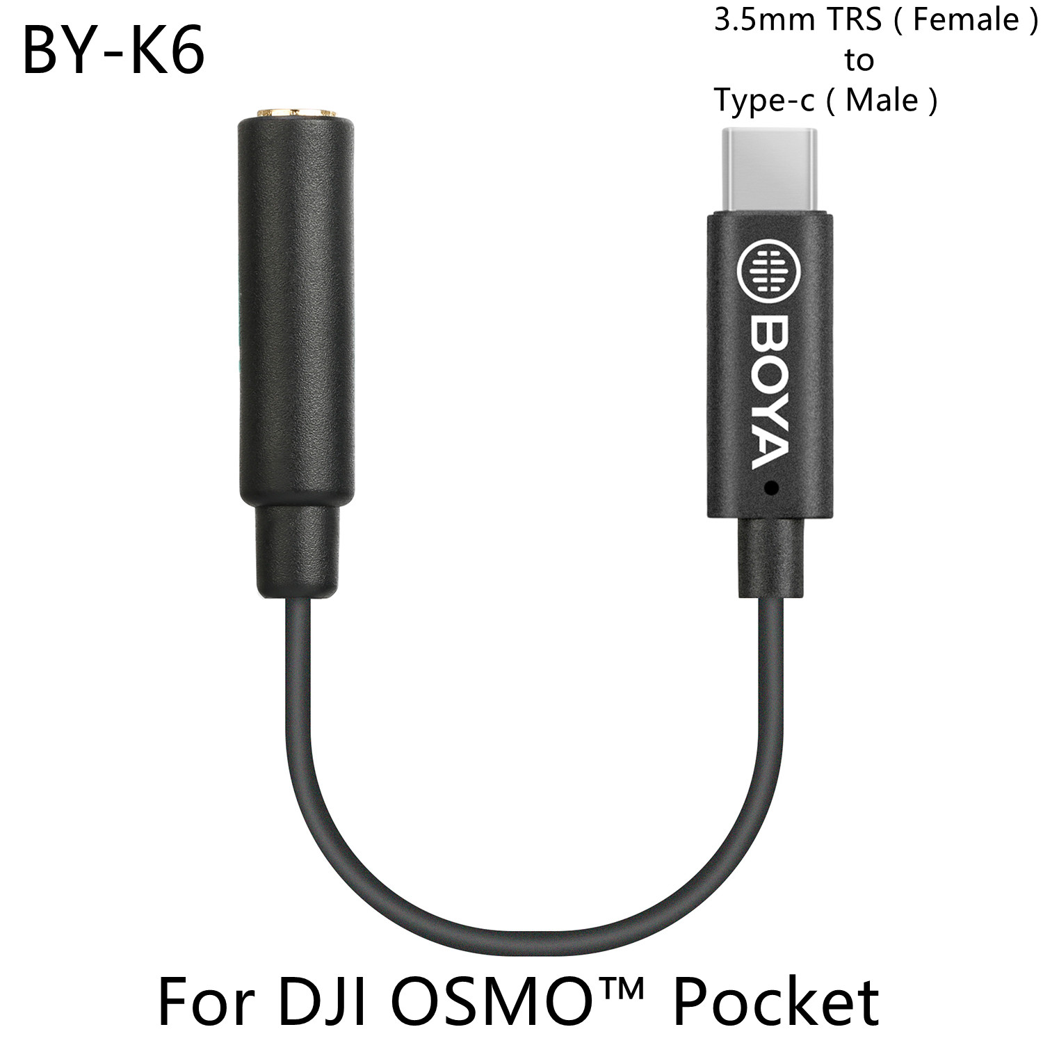 BOYA – câble adaptateur de Microphone, BY-K1-K9 mm TRS vers Lightning/type-c, Audio pour téléphone Apple Android, accessoires de ligne de données 3.5m, 0.1: BY-K6