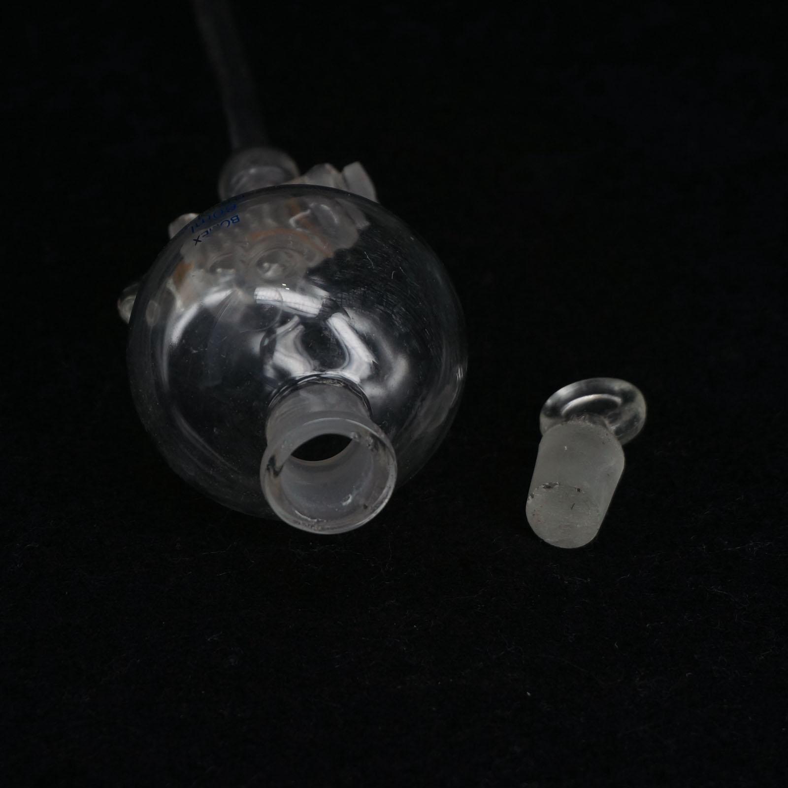 60ml Lab Glass Dropping Funnel Ball Shape With Glass Stopcock Metering Tool