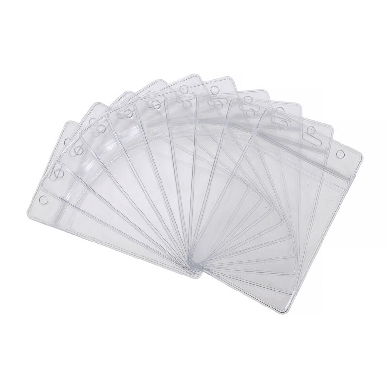 10pcs ID Card Holder PVC Work Permit Badge Holder Bank Credit Card Protection Case Waterproof For Office School Supplies