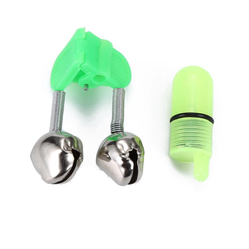 1 Uds aparejo para pesca nocturna punta de la varilla señuelo alarma de mordida campanas dobles Alerter Ring RA