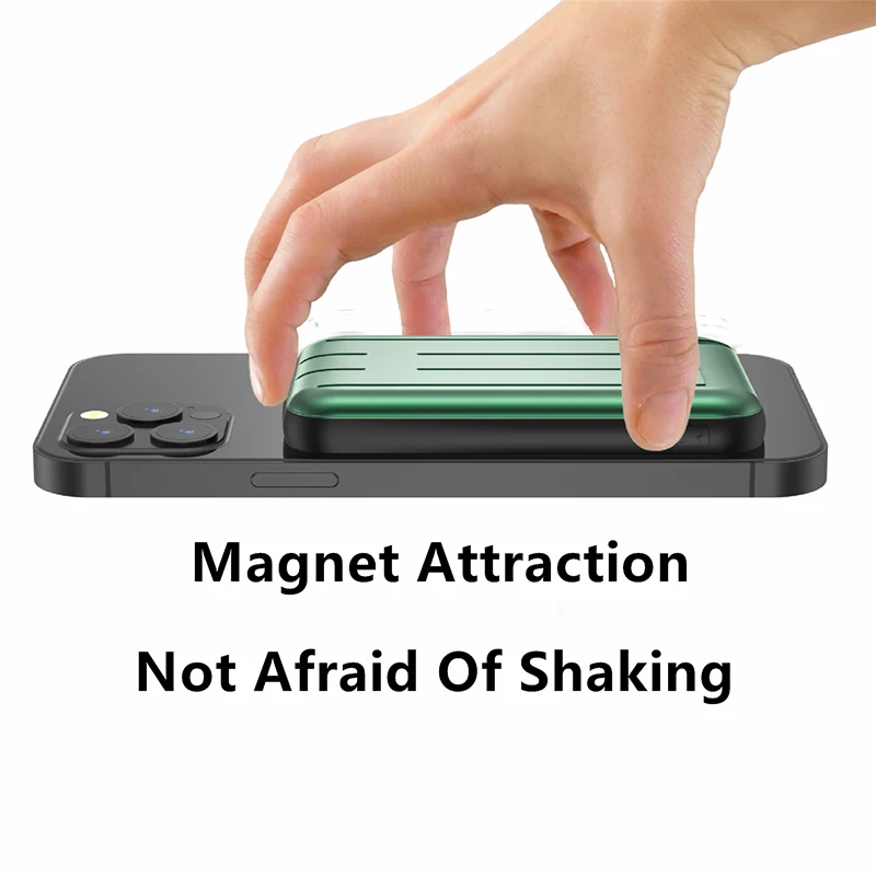 Magnetische powerbank met 10000 15w batterij, snelle draadloze oplader voor iphone 14, 13 , 14 pro, 12 pro max en 13 mini.