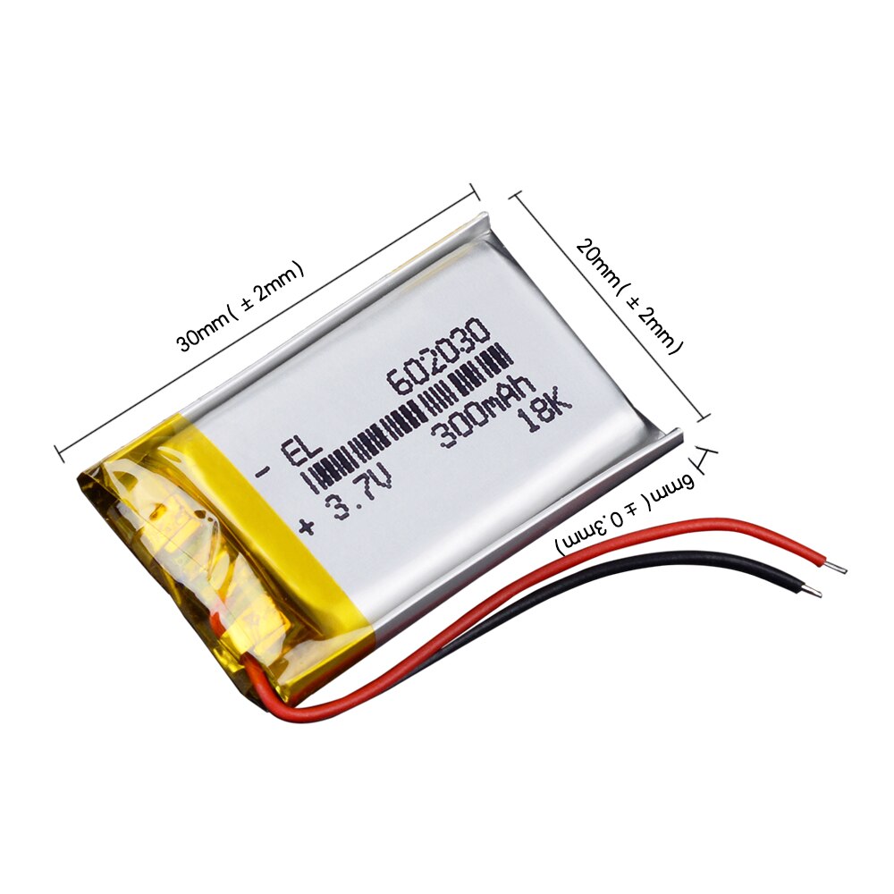 CE ROHS 300mAh 602030 3.7V lithium polymer battery bloody r8 mouse dvr advocam-fd8 profi red