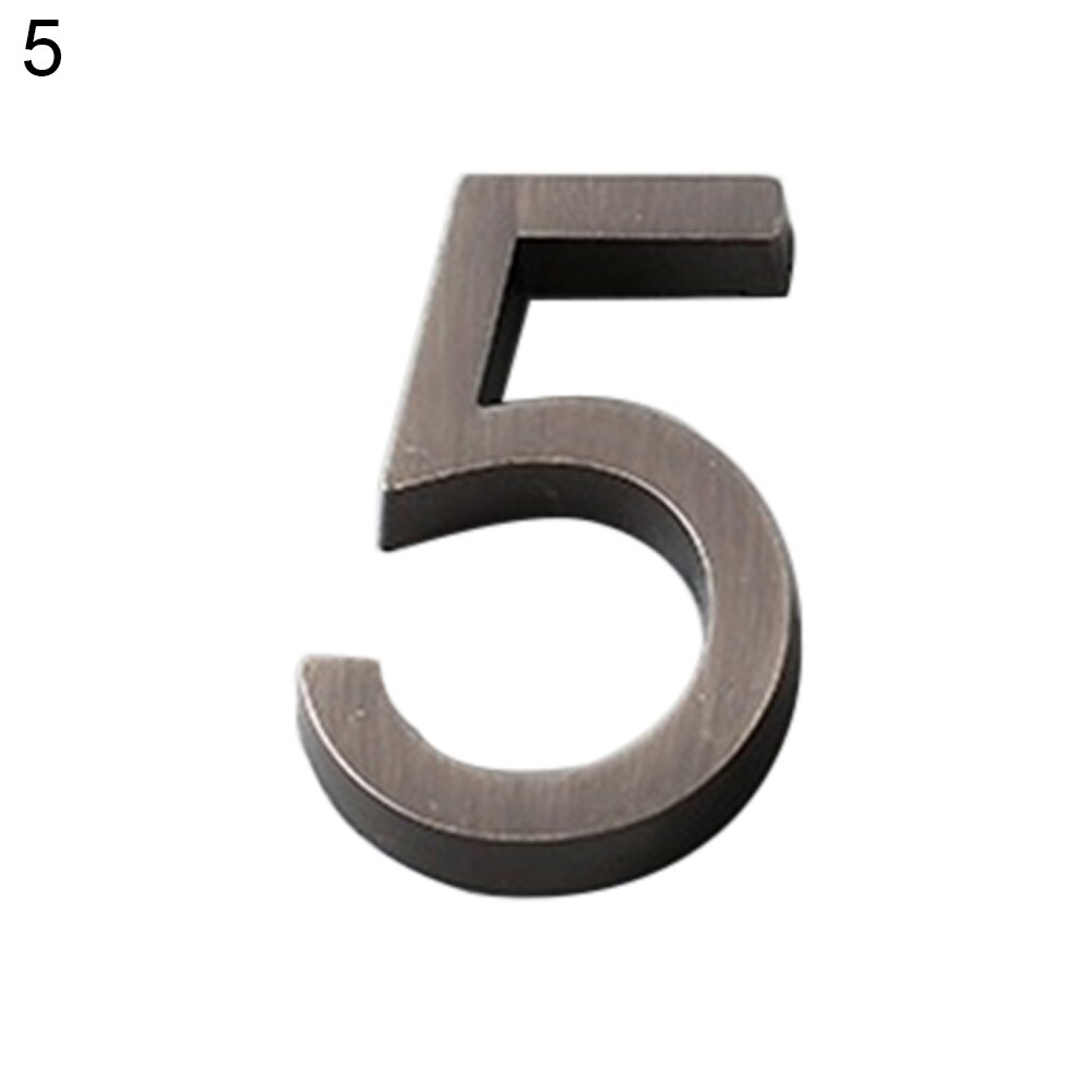 6cm Plated House Door Plaque Address Number Digit Figure Plate Sign Hotel Decor: 5