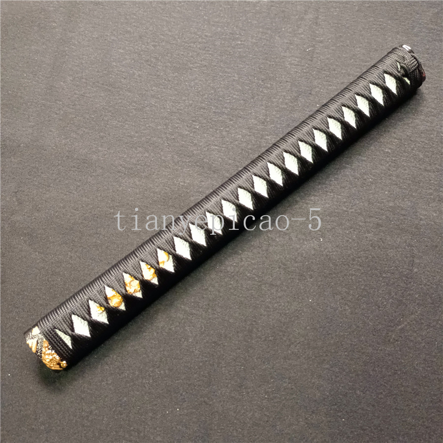 HandMade 35CM Handle For Japanese Katana Sword Handle Fully Tsuka Samurai Handle&amp;Fuchi Kashira: D