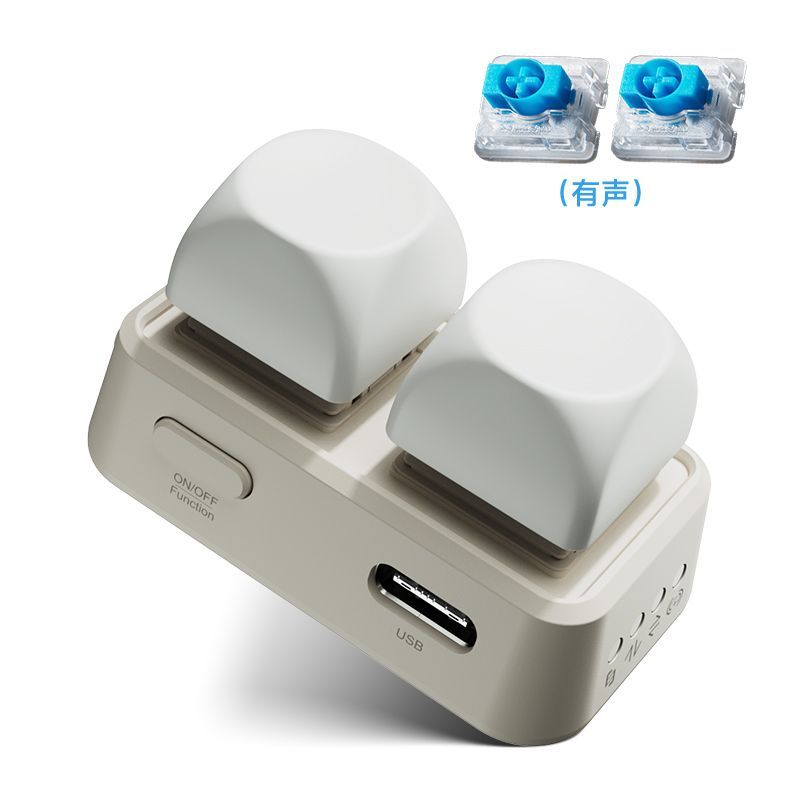 HanLinYue Free2 Mini Portable Keyboard Bluetooth RGB Swap Two-key E-book Page Turner PC Accessories for Tablet/phone/reader: Gold / blue switch