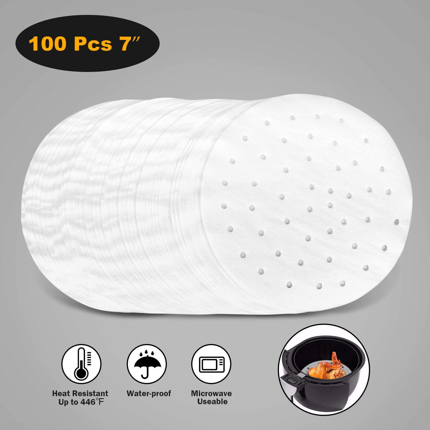 Air Fryer Accessories Set of 10 pcs, Fit all Standard Air Fryer 3.7QT- 5.3QT- 5.8QT, 7 Inch