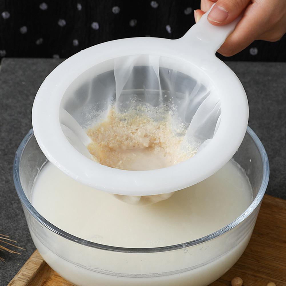 100/200/400 mesh køkken ultra-fint mesh filter filter nylon mesh ske til egnet til sojamælk kaffe mælk yoghurt: 100 masker