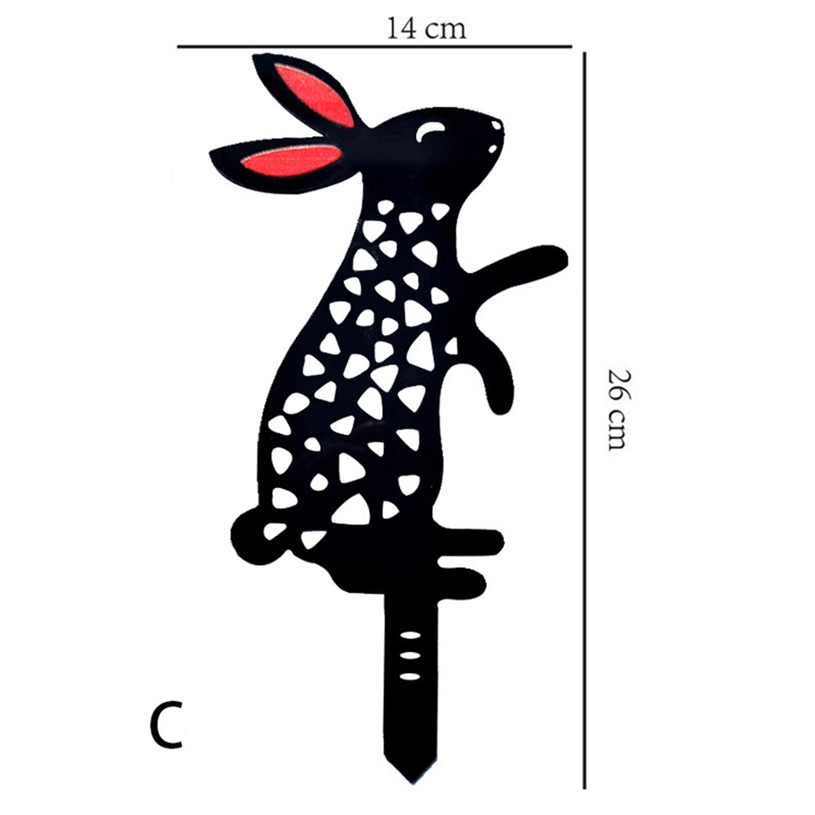 2D Rabbit Yard Art Stake Ground Insert Decor Hollow Lifelike Bunny Metal Statue Peg for Outdoor Garden Manor Lawn SMR88: c