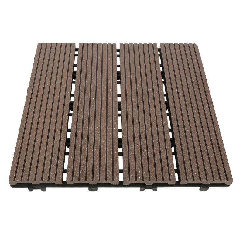 11 stücke zusammengesetzt Garten Boden Bord Holz Boden Textur Holz Fliesen Terrasse Fliesen Boden Fliesen Terrasse Abdeckt Balkon Boden HWC: Kaffee
