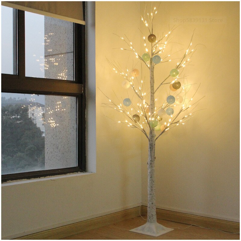 Hvide birketræ lyser led bordlamper dekorative grene til jul hjem indendørs lys fest bryllup hænge ornamenter