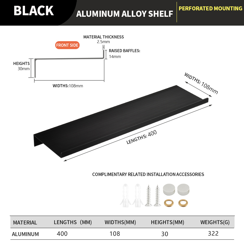 Mensole da bagno galleggianti Portaoggetti da parete Organizzatore per la casa Organizzatori di mobili da cucina per bagno Mensola da parete in metallo: giallo