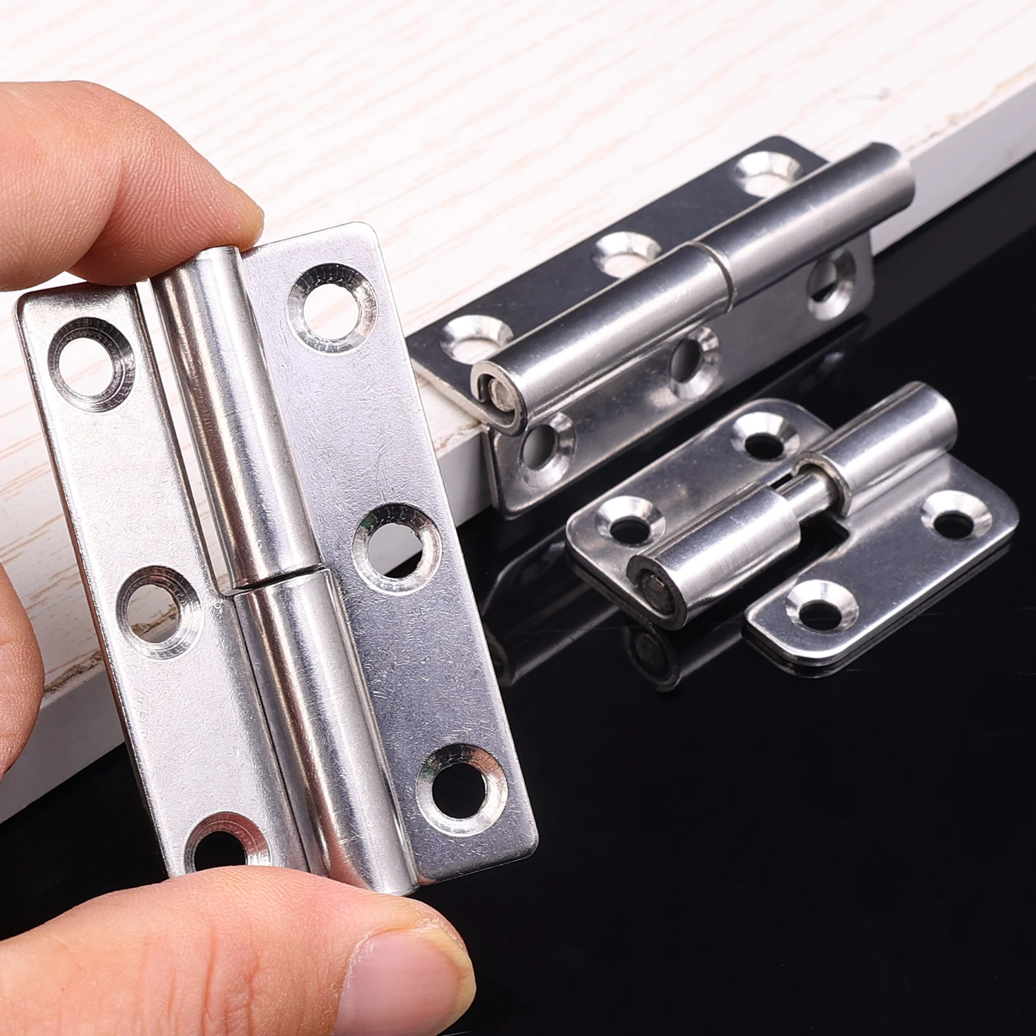 Bisagra extraíble de acero inoxidable, bisagras desmontables de batiente de alta resistencia, bandera de elevación de junta deslizante, herrajes para muebles de puerta, 1/5 Uds.