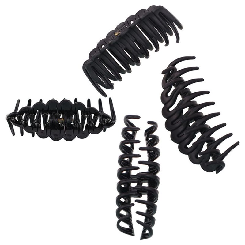 Pinza grande y gruesa para el pelo Jumbo para mujer, pinza negra para cola de caballo, abrazadera geométrica Simple, resorte de ducha de baño, pinza de plátano, 12cm