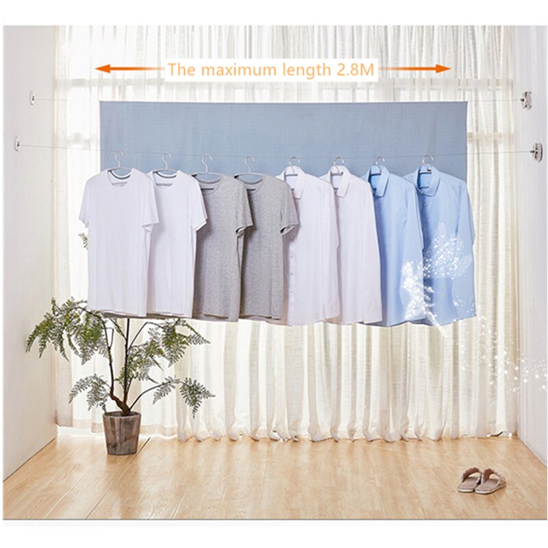 Clothes Drying Rack Rope Home Hotel Storage Stainless Steel Retractable Clotheslines Clothes Dryer Organiser Laundry Hanger