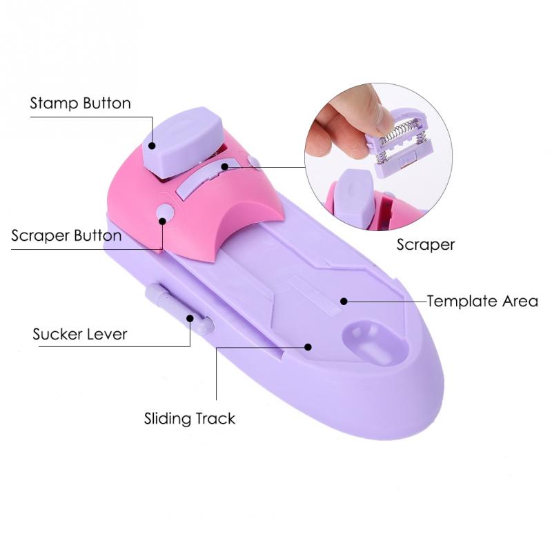 Professionelle DIY Nagel Kunst Stempel Maschine Drucker Druck Manikübetreffend einstellen mit 6 Metall aufbringen Platten Schaber Diagramm Platte Werkzeug