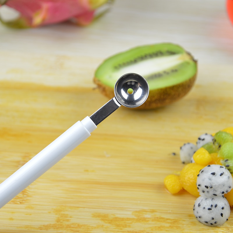 Mini boule à pommes, cuillère à Melon, boule à glace, boule à creuser, cuillère à crème glacée, outil de cuisson à Double extrémité en acier inoxydable, accessoires de cuisine, Gadgets de bricolage