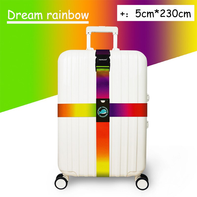 Luggage Strap Adjustable Travel Cross Belt Packing Suitcase Safe Buckle rope Baggage Belt Travel Accessories Colorful Safe Strap