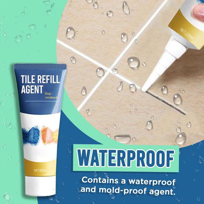 Wall Tile Grout Restoring Agent Tile Gap Repair Bathroom Porcelain Filling Grout Waterproof Cleaner with Scraper