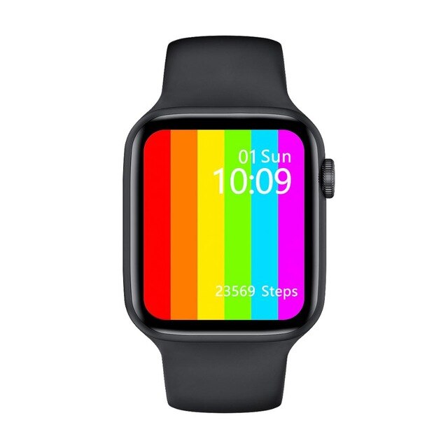 Iwo  w46 smart se 44mm trådløs frakt  ip68 vanntett sport smartwatch Fitness sporer: Svart