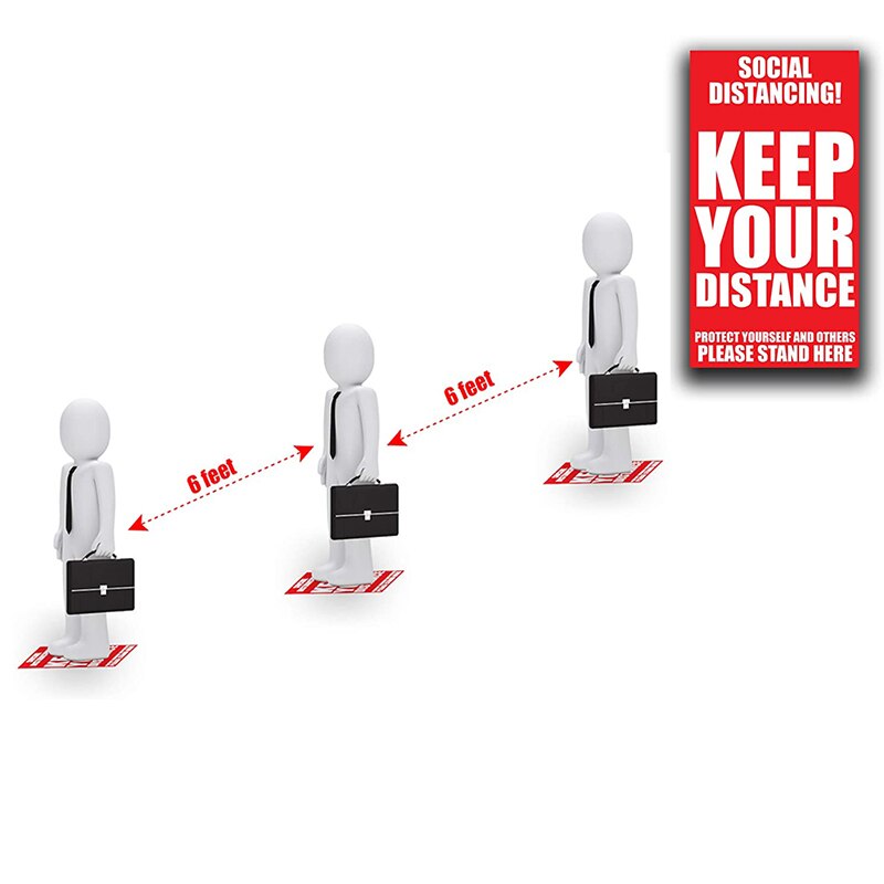 Safety Warning Sticker Keep Your Distance Caution Decal for Public Occassion Market Mall