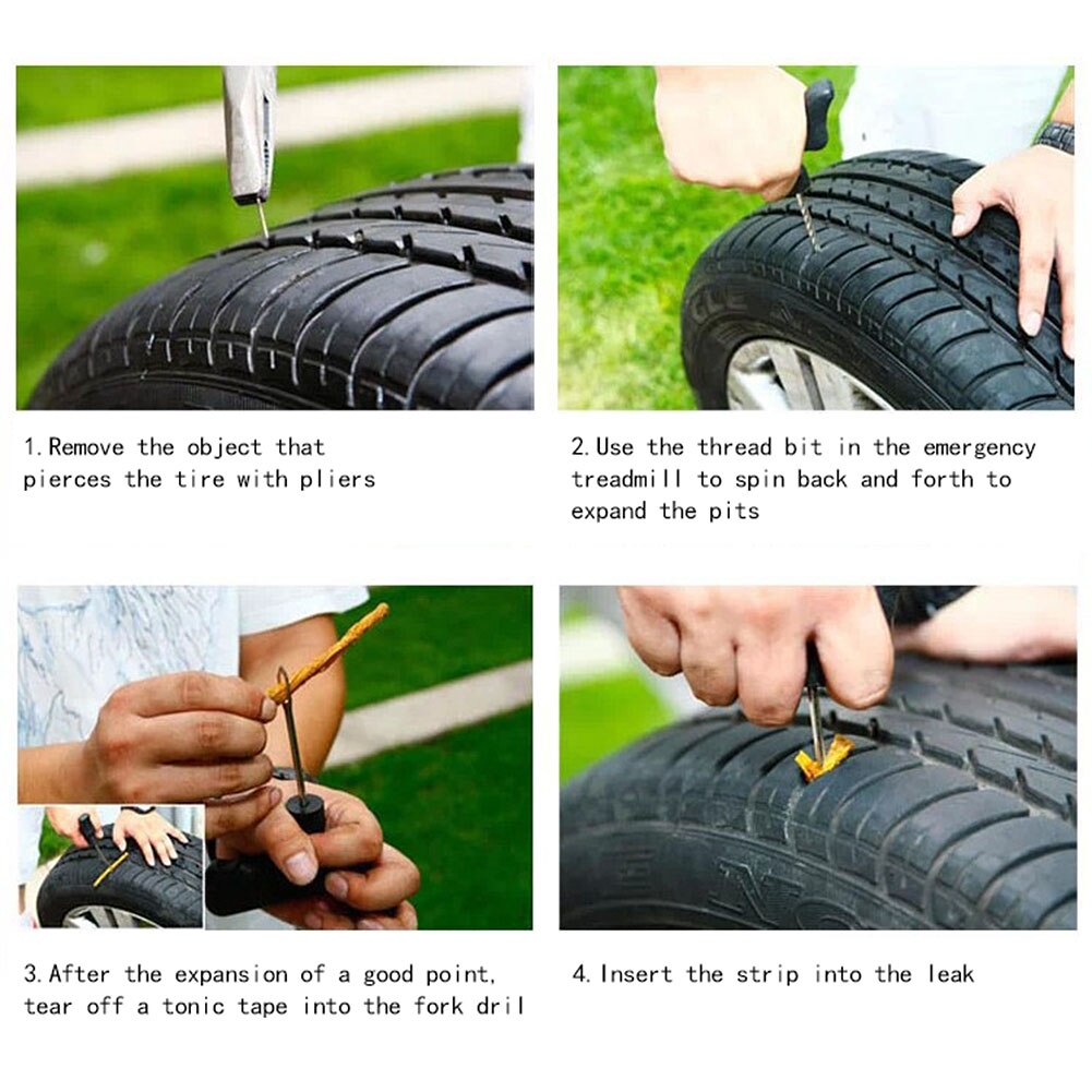 6-piece Car Tires Repair Tools Maintenance Tools Kit Car Motorcycle PVC Fast Tire Repair Tools