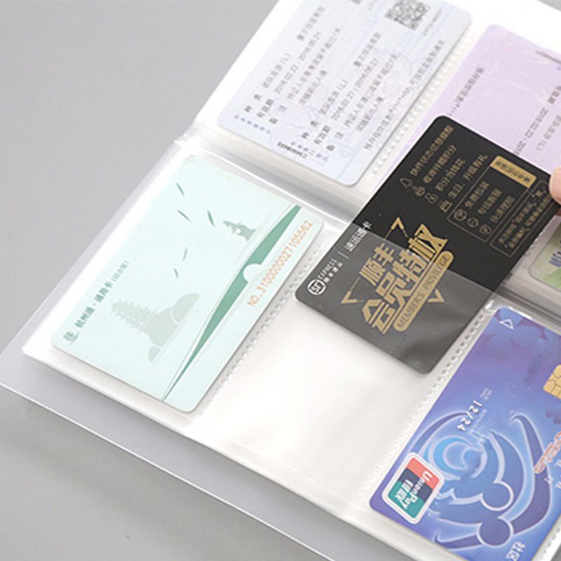 240 Slots Transparent PP Cover Business Card Book Large Capacity ID Holders Ticket Collection Clip