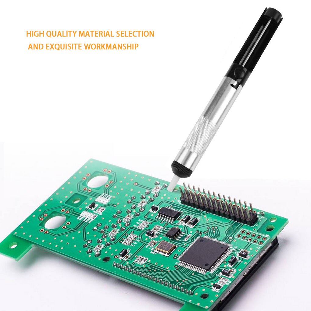 Soldering Iron Suction Pump Remover Solder Sucker Press Removal Pen Househole Work Tool with Replacement Nozzles