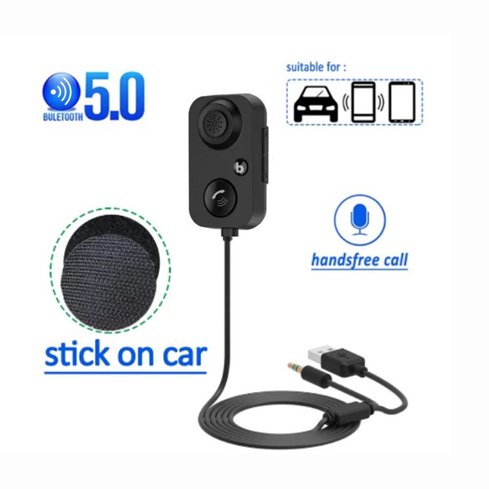 Trådlös bilmottagare bluetooth-kompatibel ljud 3.5mm fm-sändare  mp3 spelare för handsfree bilförstärkare högtalare hörlurar