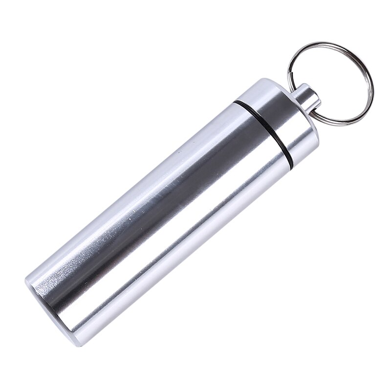 Vanntett Lommestikkerholder Ultralett Bærbar Paliteiro Titanlegering Pilleboks container: 87 x 19mm sølv