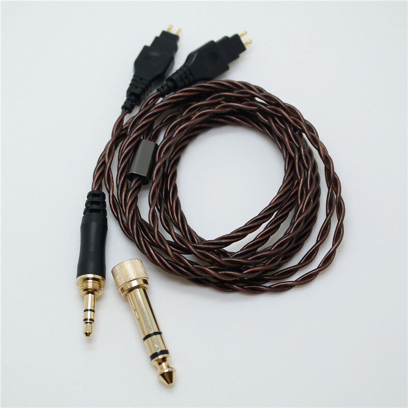 Upgrade Vervanging Kabel Voor Sennheiser HD414 HD650 HD600 HD580 HD565 HD545 HD535 HD525 HD265 HD25 Hoofdtelefoon Audio Kabels: 6.35mm brown