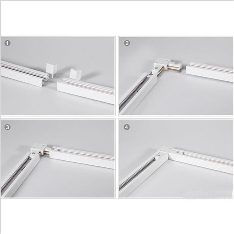 3 Draad Light Rail Track Connector Hoek Connectors 3-wire Track fitting Global Track Rail Light led track rail connector