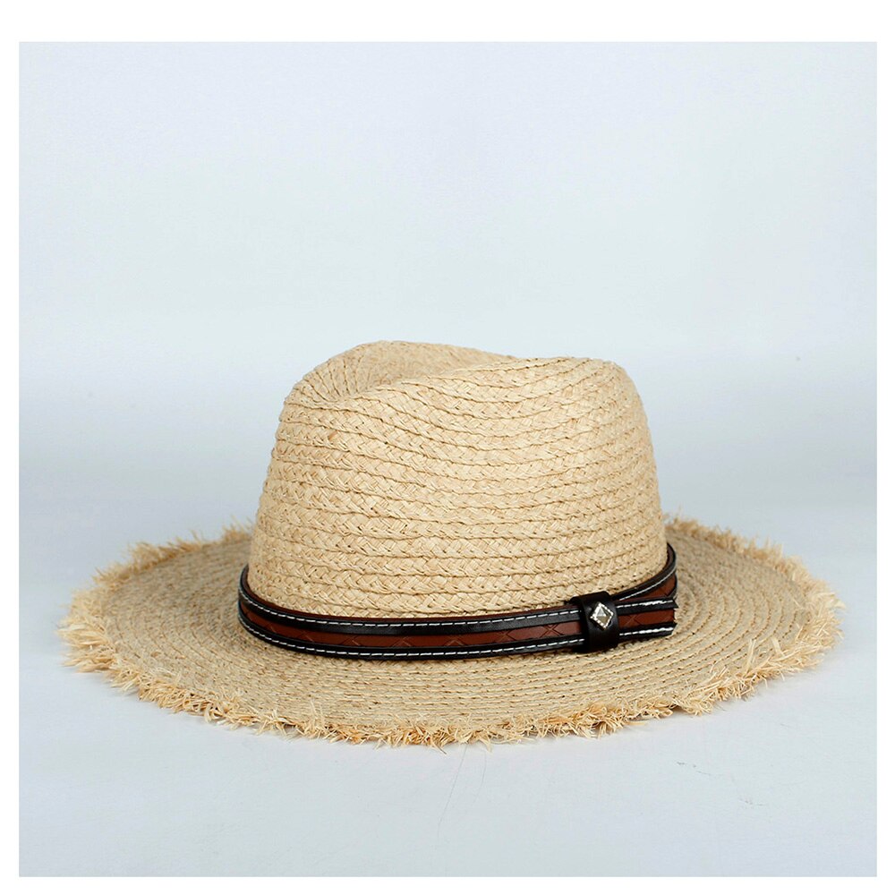 Japan raffia halm sommer kvinder rejser strand solhat dame bohemia bred skygge panama solhat solhat str. 56-58cm: Farve 8