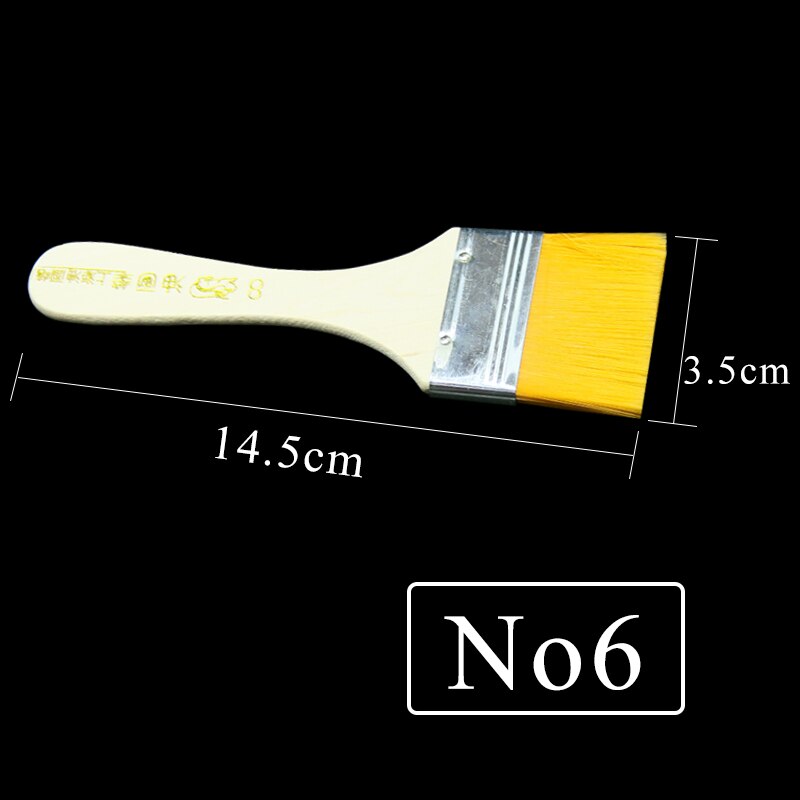 1 pcs Big Bristle Brush, Brush Gold Leaf, Paint Oil Painting Acrylic Painting Brush,Artist Drawing Art Supplies Painting Brushes: No6