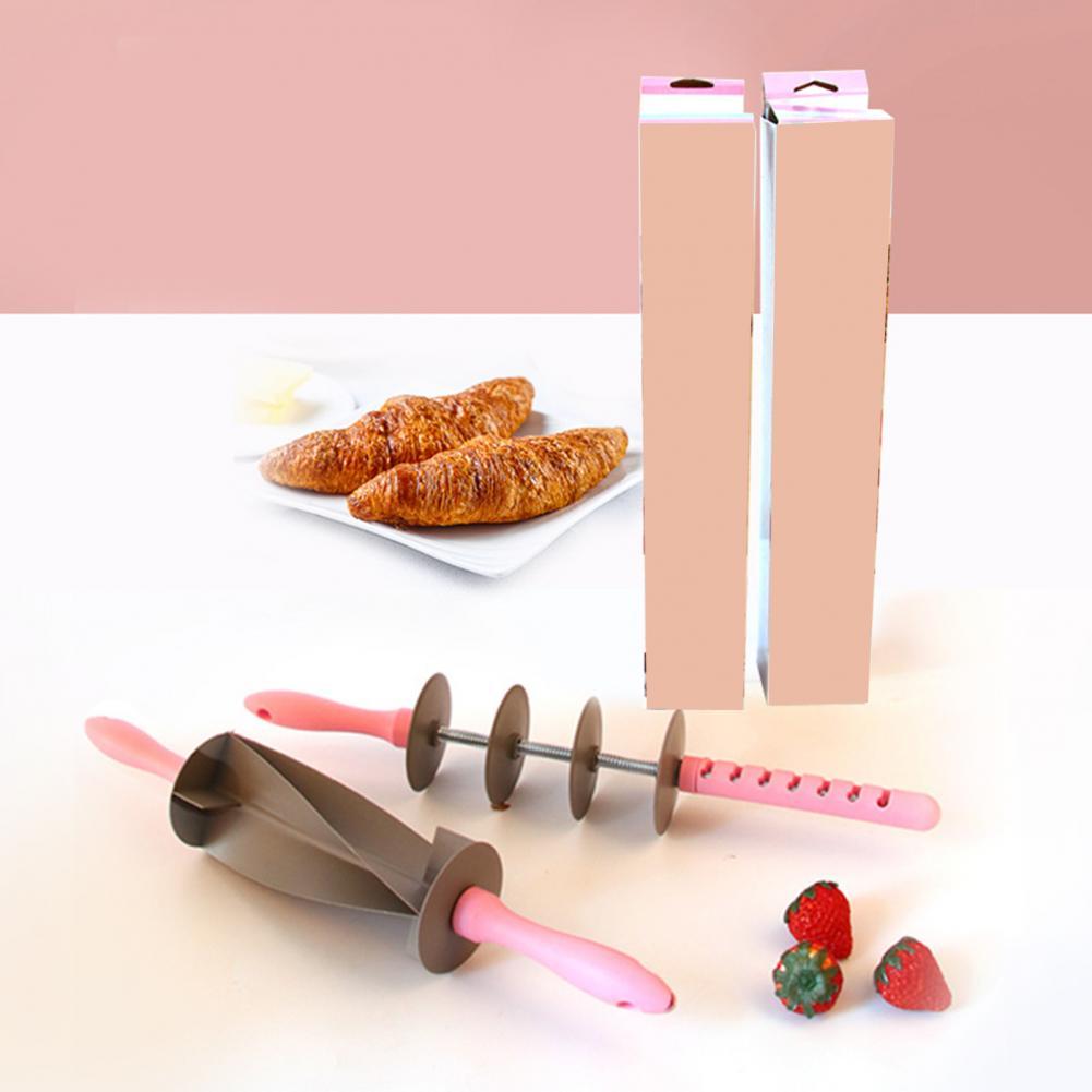 Rolling Pin Adjustable Non-stick Bread Sliced Rolling Pin Wear-resistant PP Handle Croissant Dough Sliced Roller for Kitchen
