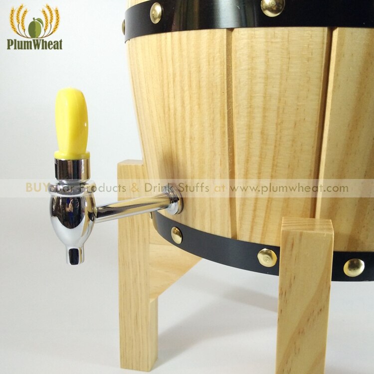 5 Liters OAK Wood Beer Barrel Dispenser with Stainless Steel Liner BT40