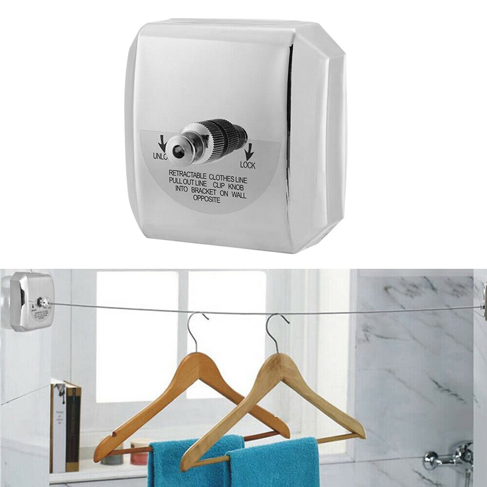 Tendedero retráctil portátil redondo/cuadrado de acero inoxidable, cuerda de secado, colgador de ropa, cuerda para secadora de ropa