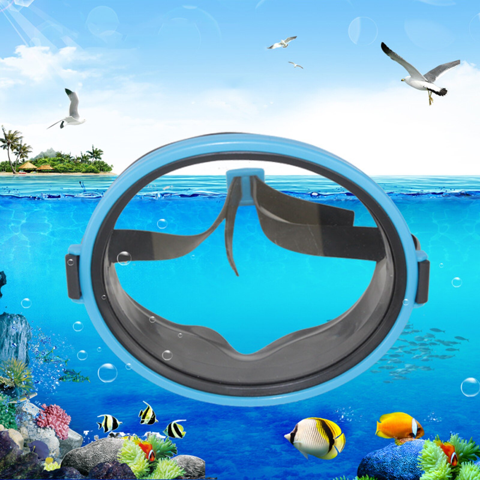 Maschere per occhiali da Snorkeling subacquee per bambini: blu