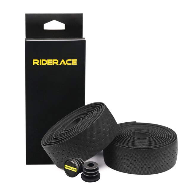 Taśma na kierownicę roweru miękka oddychająca taśma barowa Eva Pu taśma tłumiąca drgania antywibracyjne z 2 zaślepka robić kierownicy części rowerowe: czarny