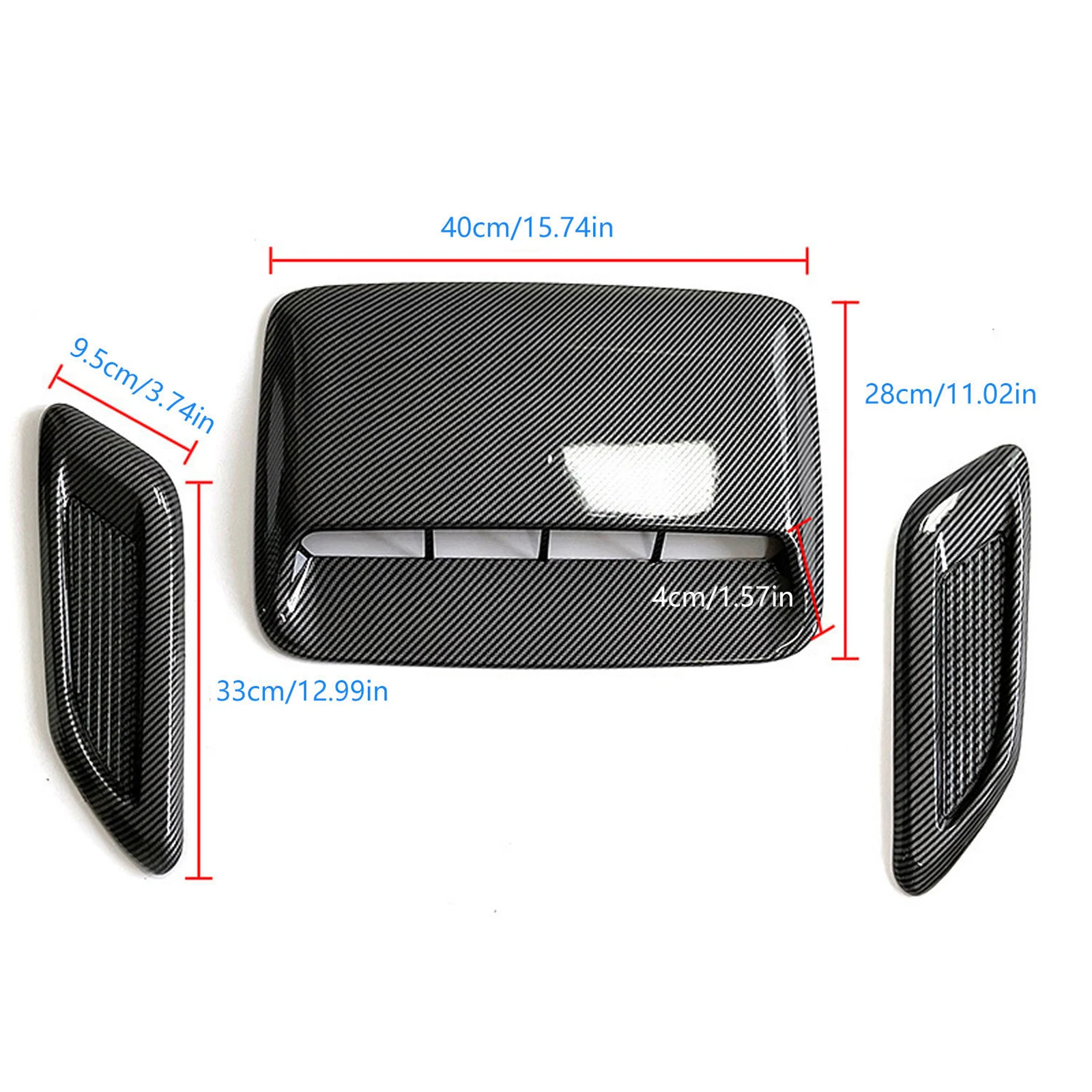ABS Car Air Flow Intake Hood Scoop Vent - Universal Fit - Decorative Exterior Tuning Accessory