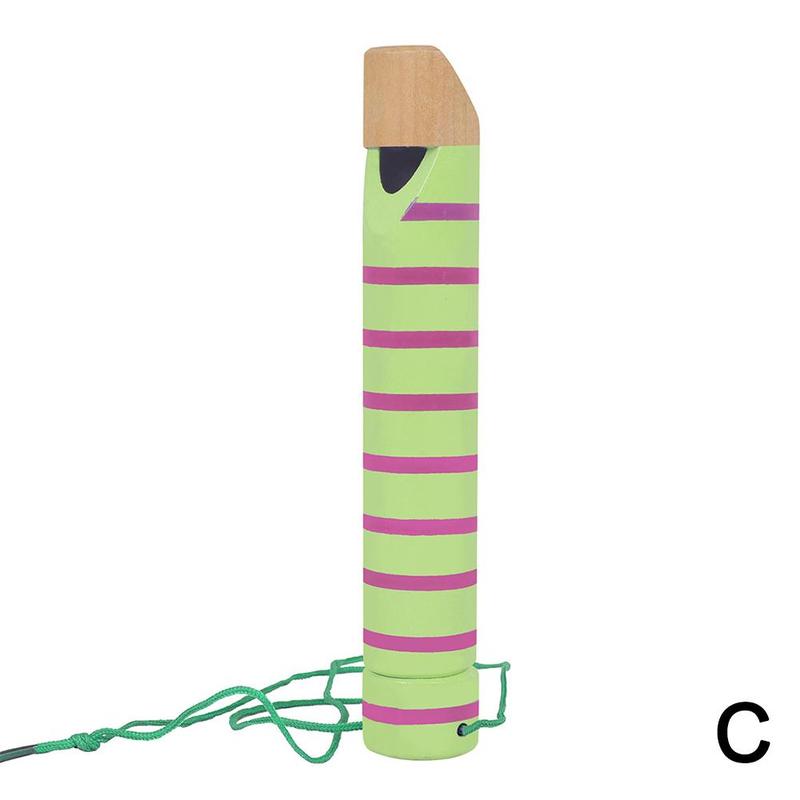 Tirador de flauta de madera para niños, silbato de pintura a base de agua, instrumentos musicales, 1 unidad, K9L5: C