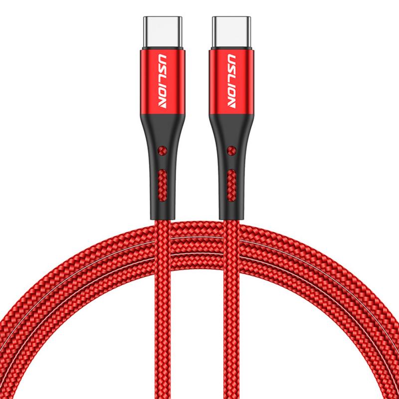 Nowy 1 sztuk USB type-c szybkie ładowanie kabel ładowania danych przewód podwójny typ C głowy linii danych dla HUAWEI P30 Xiaomi Samsung akcesoria: red / 0.5m