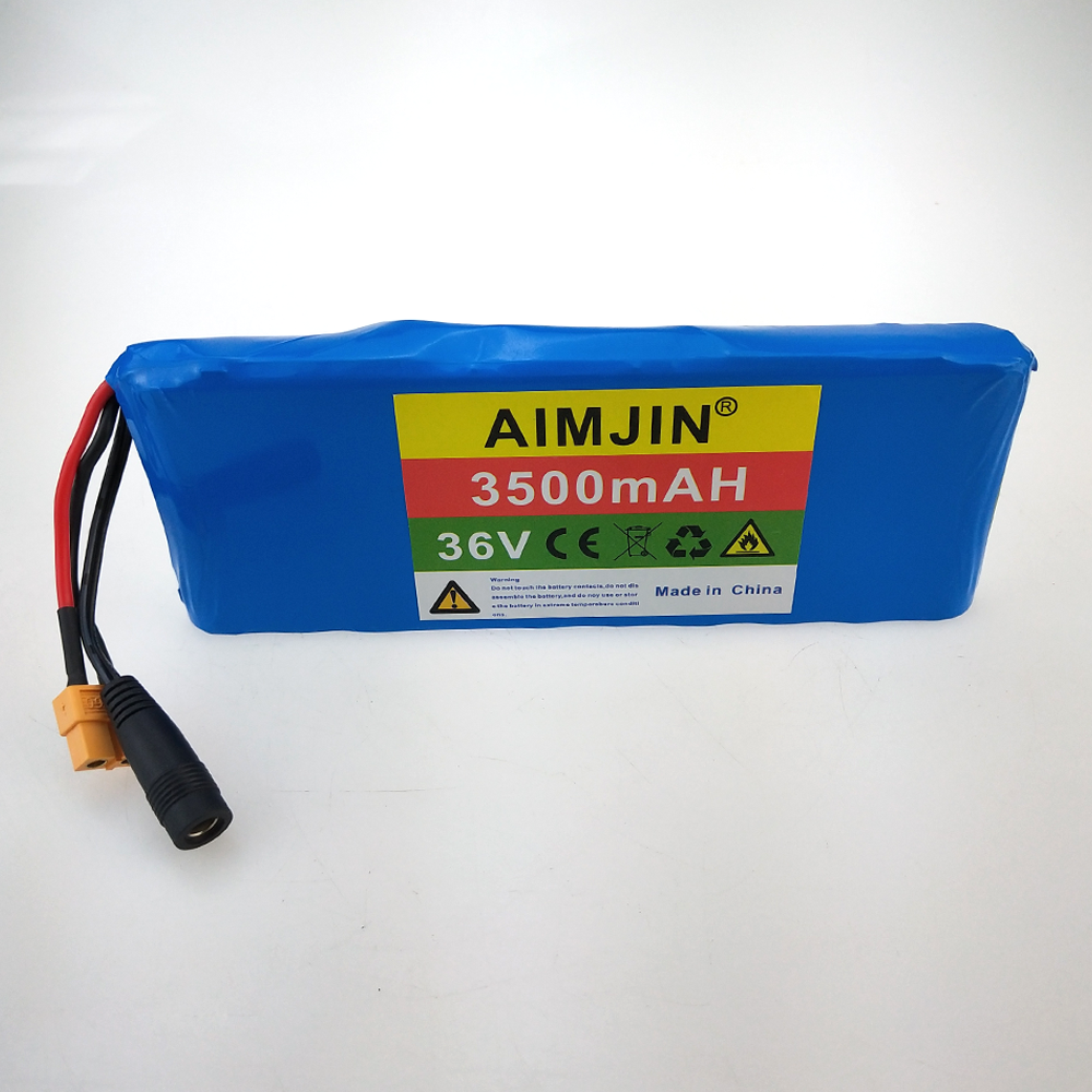 36-V-Akku, 100 % echt, , 36 V, 3500 mAh, 10S1P, 18650 Lithium-Ionen-Akku, 20 A, mit BMS, Rolle und Fahrrad