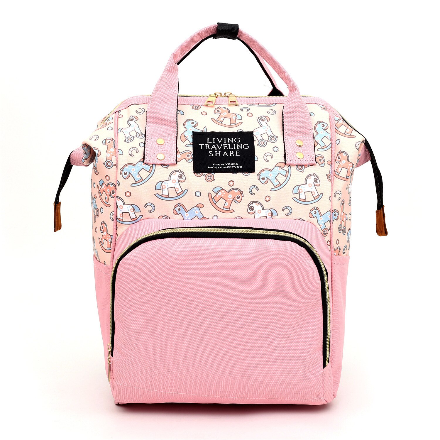 Luiertas Stijl Koreaanse Stijl Multi-Functionele Grote-Volume Rugzak Tas Verpleging Aanstaande Mother 'S Tas: 3390 Pink