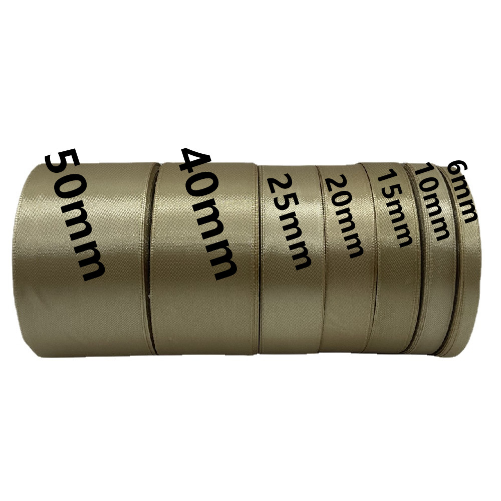 (25yards/roll) 6/10/15/20/25/40/50mm Gold Satin Ribbon Bow Craft Wedding Party Supplies Event Banquet Decoration Christmas