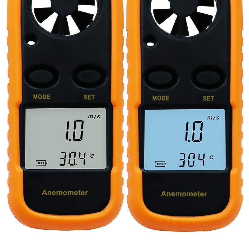 Portable Anemometer Wind Speed Measuring Instruments Digital Anemometer Sensor Wind Speed LCD Backlight Display