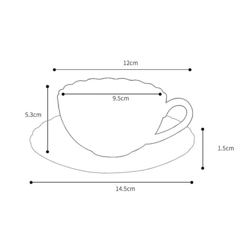 European-style Porcelain Coffee Cup with Saucer Set Household Ceramic Afternoon Tea Cup Drinkware Wedding