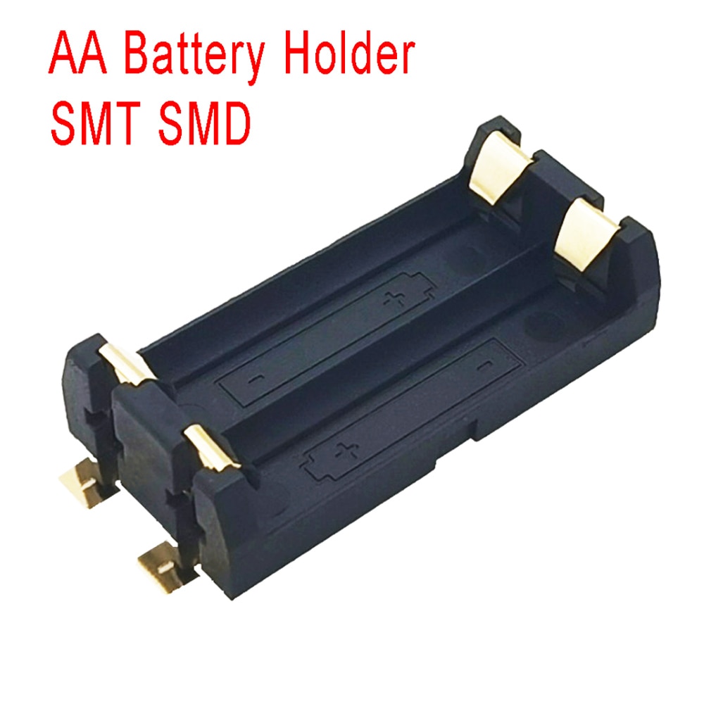 1Pcs Gold Plated SMT SMD 2 AA Battery Holder Battery Box Battery Case