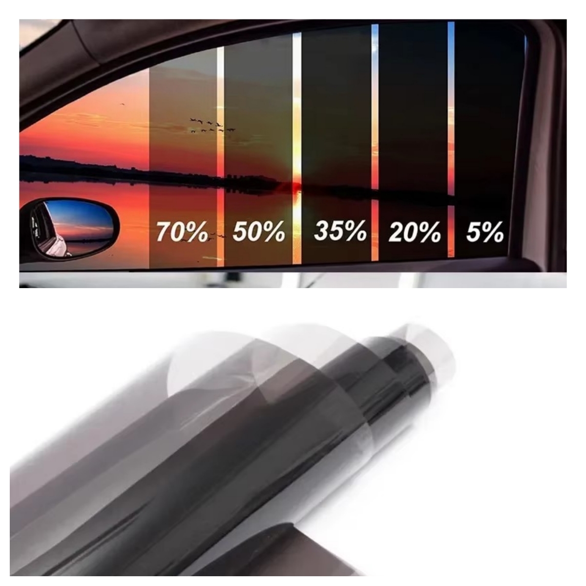 Folia zaciemniająca szybę samochodową Letnia folia przeciwsłoneczna UV ochraniacz Folia zaciemniająca robić samochodów Folia chroniąca prywatność szyb 50cmX300cm Folia przeciwsłoneczna