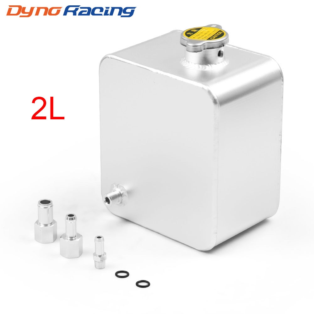 2L Litre Polished Alloy Header Expansion Water Tank &amp; Cap WATER HEADER TANK Coolant Overflow Tank Reservoir Kit