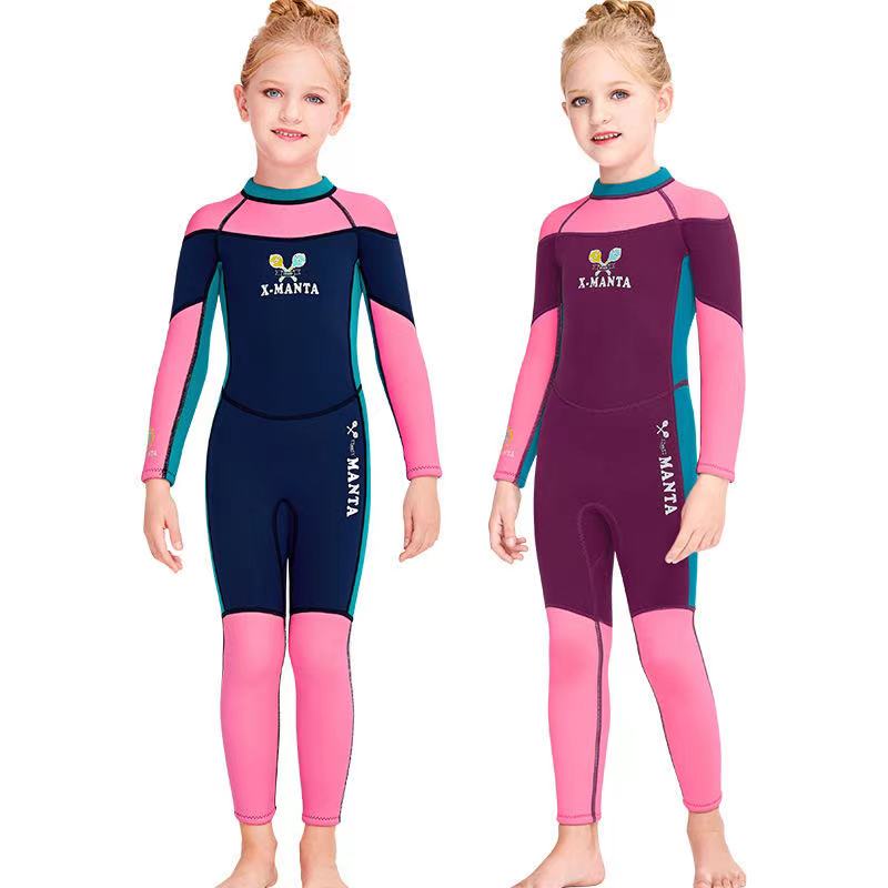 Neoprene 2.5mm Wetsuit For Girls Swimming Wetsuit Children Diving Suit Long Wetsuit Kids Surfing Suit For Child